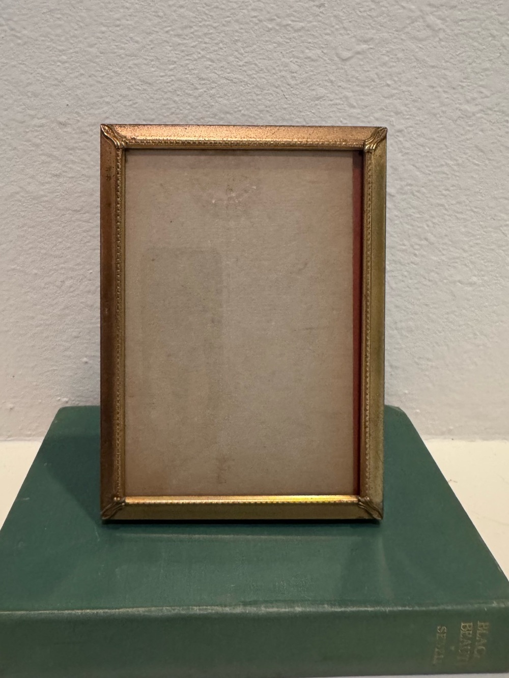 Vintage 5x7 Brass Picture Frame with Easel- Moderately Tarnished